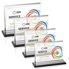 Leyva Full Color Black Rectangle Crystal Trophy - Custom Trophies
