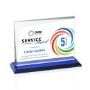 Leyva Full Color Blue Rectangle Crystal Trophy