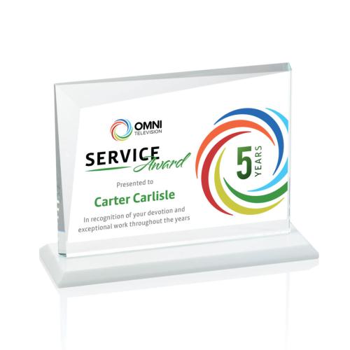 Awards and Plaques - Crystal Trophies - Leyva Full Color Fagan Rectangle Crystal Trophy