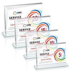 Leyva Full Color Clear Rectangle Crystal Trophy - Custom Trophies