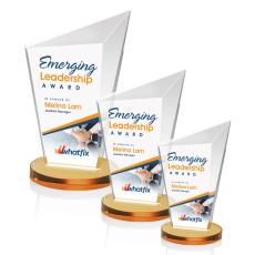 Neumann Full Color Amber Peaks Crystal Trophy - Custom Trophies