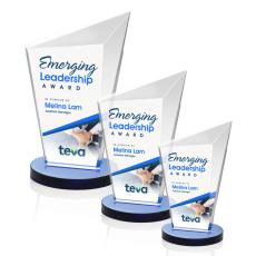 Neumann Full Color Blue Peaks Crystal Trophy - Custom Trophies