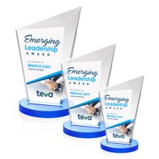 Neumann Full Color Sky Blue Peaks Crystal Trophy - Custom Trophies