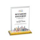 Villa Full Color Amber Rectangle Crystal Trophy