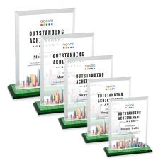 Villa Full Color Green Rectangle Crystal Trophy - Custom Trophies