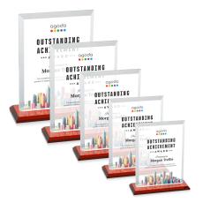 Villa Full Color Red Rectangle Crystal Trophy - Custom Trophies