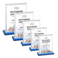 Villa Full Color Sky Blue Rectangle Crystal Trophy - Custom Trophies