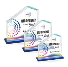 Sellers Full Color Blue Peaks Crystal Trophy - Crystal Trophies