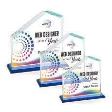 Sellers Full Color Blue Peaks Crystal Trophy - Custom Trophies