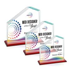 Sellers Full Color Red Peaks Crystal Trophy - Custom Trophies