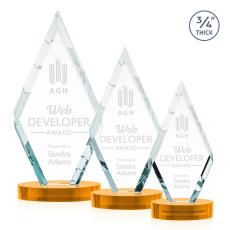 Richmond on Alberton Base Amber Crystal Trophy - Crystal Trophies