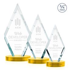 Richmond on Alberton Base Gold Crystal Trophy - Crystal Trophies