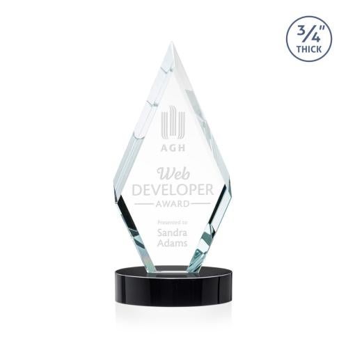 Awards and Plaques - Crystal Trophies - Richmond on Alberton Base Black Crystal Trophy