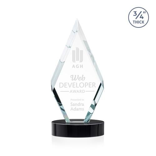 Awards and Plaques - Crystal Trophies - Richmond on Alberton Base Black Crystal Trophy