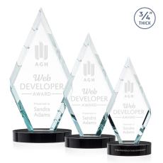 Richmond on Alberton Base Black Crystal Trophy - Crystal Trophies