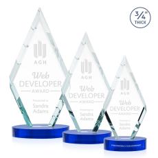 Richmond on Alberton Base Blue Crystal Trophy - Crystal Trophies