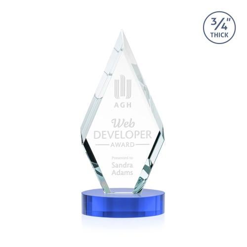 Awards and Plaques - Crystal Trophies - Richmond on Alberton Base Sky Blue Crystal Trophy