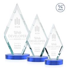 Richmond on Alberton Base Sky Blue Crystal Trophy - Crystal Trophies