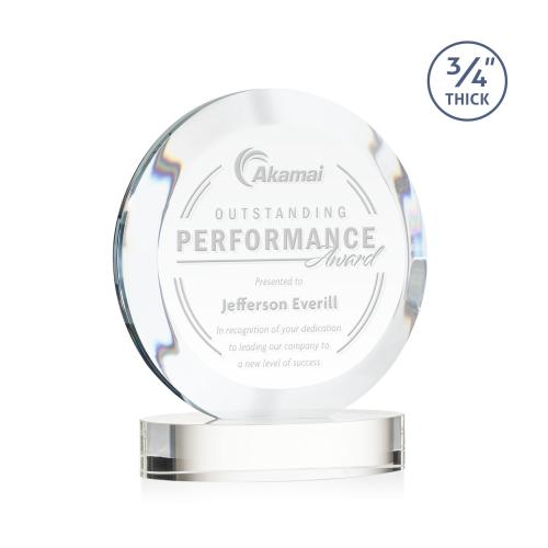 Awards and Plaques - Crystal Trophies - Delarosa on Alberton Base Clear Circle Crystal Trophy