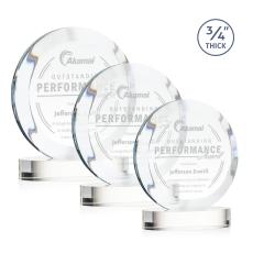 Delarosa on Alberton Base Clear Circle Crystal Trophy - Crystal Trophies