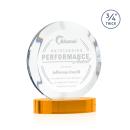 Delarosa on Alberton Base Amber Circle Crystal Trophy