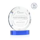 Delarosa on Alberton Base Sky Blue Circle Crystal Trophy