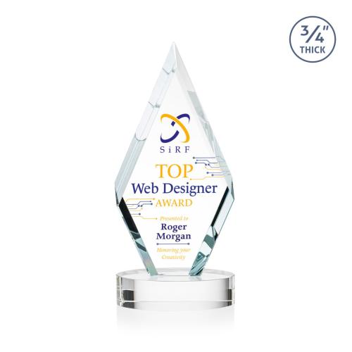 Awards and Plaques - Crystal Trophies - Richmond Full Color on Alberton Base Clear Crystal Trophy