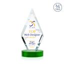 Richmond Full Color on Alberton Base Green Crystal Trophy