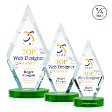 Richmond Full Color on Alberton Base Green Crystal Trophy - Custom Trophies