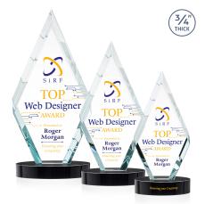Richmond Full Color on Alberton Base Black Crystal Trophy - Crystal Trophies