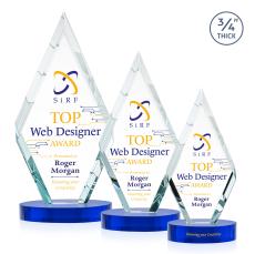 Richmond Full Color on Alberton Base Blue Crystal Trophy - Crystal Trophies