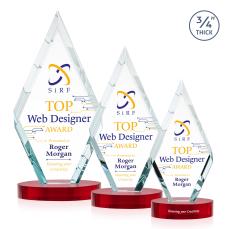 Richmond Full Color on Alberton Base Red Crystal Trophy - Crystal Trophies