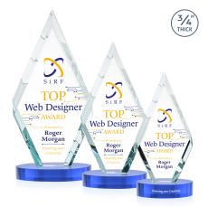Richmond Full Color on Alberton Base Sky Blue Crystal Trophy - Crystal Trophies