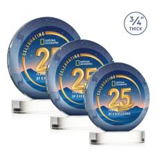 Delarosa Vividprint on Alberton Base Clear Circle Crystal Trophy - Crystal Trophies