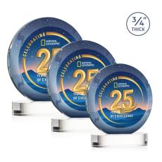 Delarosa Vividprint on Alberton Base Clear Circle Crystal Trophy - Custom Trophies