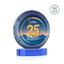 Delarosa Vividprint&trade; on Alberton Base Sky Blue Circle Crystal Trophy