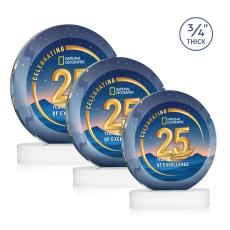 Delarosa Vividprint on Alberton Base Fagan Circle Crystal Trophy - Crystal Trophies