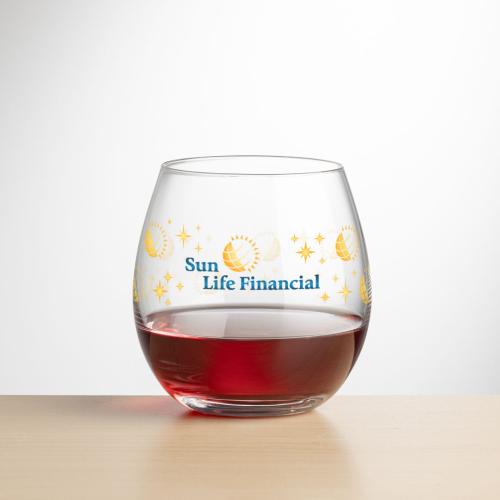 Custom Barware Glasses - Wine Glasses - Oleary Stemless Wine - Full Color