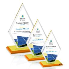 Spicer Full Color Amber Crystal Trophy - Custom Trophies