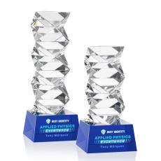 Callucci Full Color on Small Base Blue Towers Crystal Trophy - Custom Trophies
