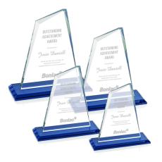 Summit Blue Polygon Crystal Trophy - Crystal Trophies