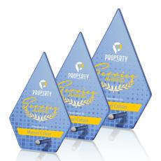 Nieves Blue Diamond Full Color Silver Glass Trophy - Glass Trophies