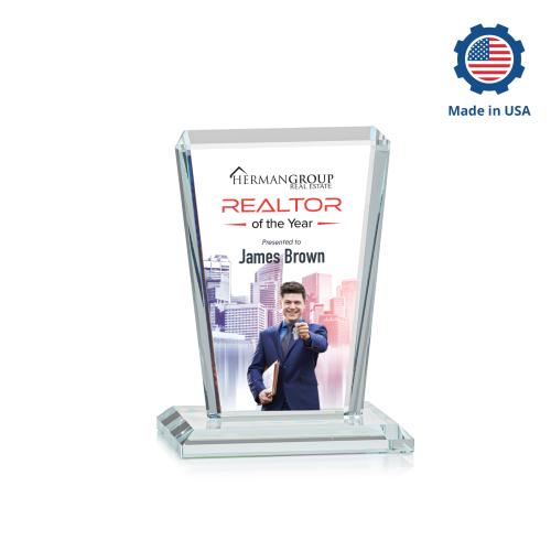 Awards and Plaques - Crystal Trophies - Frank Full Color Rectangle Crystal Trophy