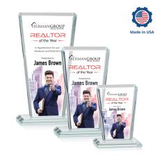 Frank Full Color Rectangle Crystal Trophy - Crystal Trophies