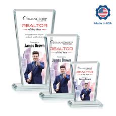 Frank Full Color Rectangle Crystal Trophy - Custom Trophies