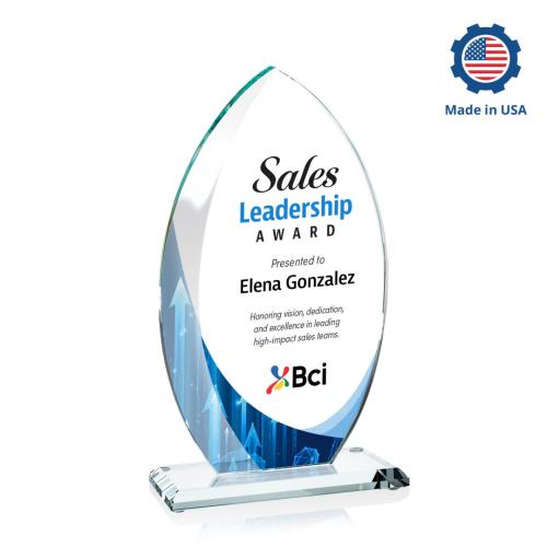 Awards and Plaques - Crystal Trophies - Vernon Full Color Flame Crystal Trophy