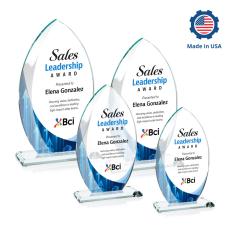 Vernon Full Color Flame Crystal Trophy - Crystal Trophies