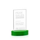 Riggs on Alberton Base Green Rectangle Crystal Trophy