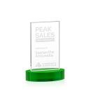 Riggs on Alberton Base Green Rectangle Crystal Trophy