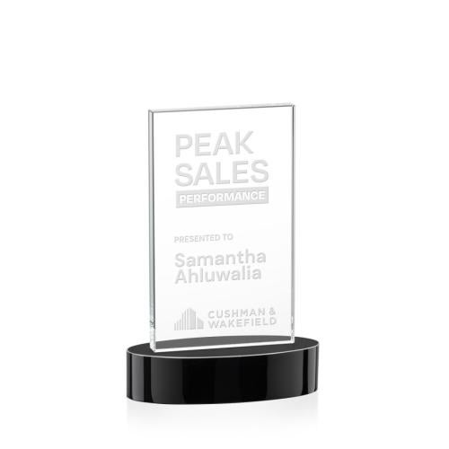 Awards and Plaques - Crystal Trophies - Riggs on Alberton Base Black Rectangle Crystal Trophy
